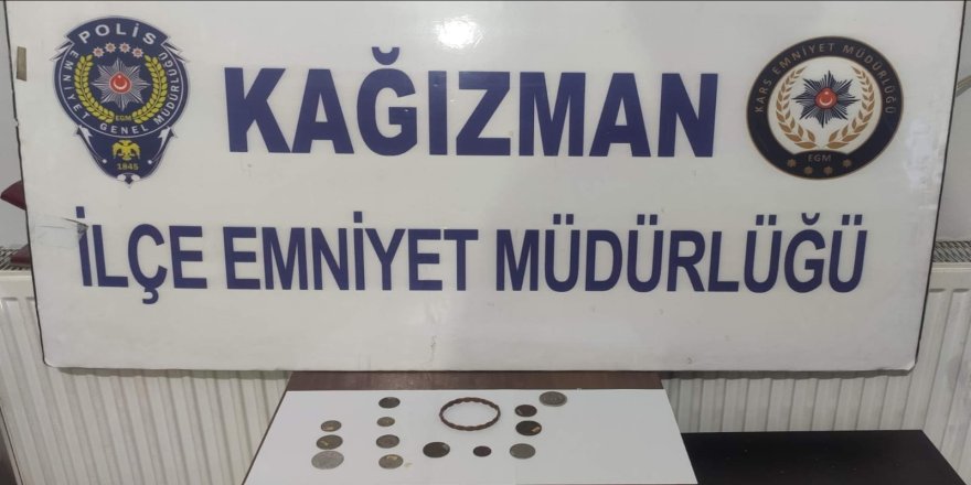 Kağızman'da tarihi eser ele geçirildi