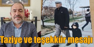 Erdağı Ailesi'nden Taziye Teşekkür Mesajı